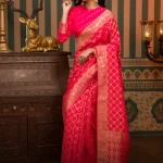 koskii bottle green zariwork art silk designer saree saus0022532 bottle green 1 360x